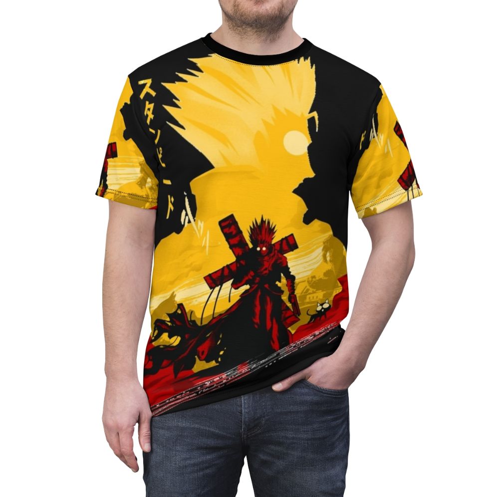 Humanoid Typhoon inspired graphic t-shirt featuring a stylized anime-style design - men front