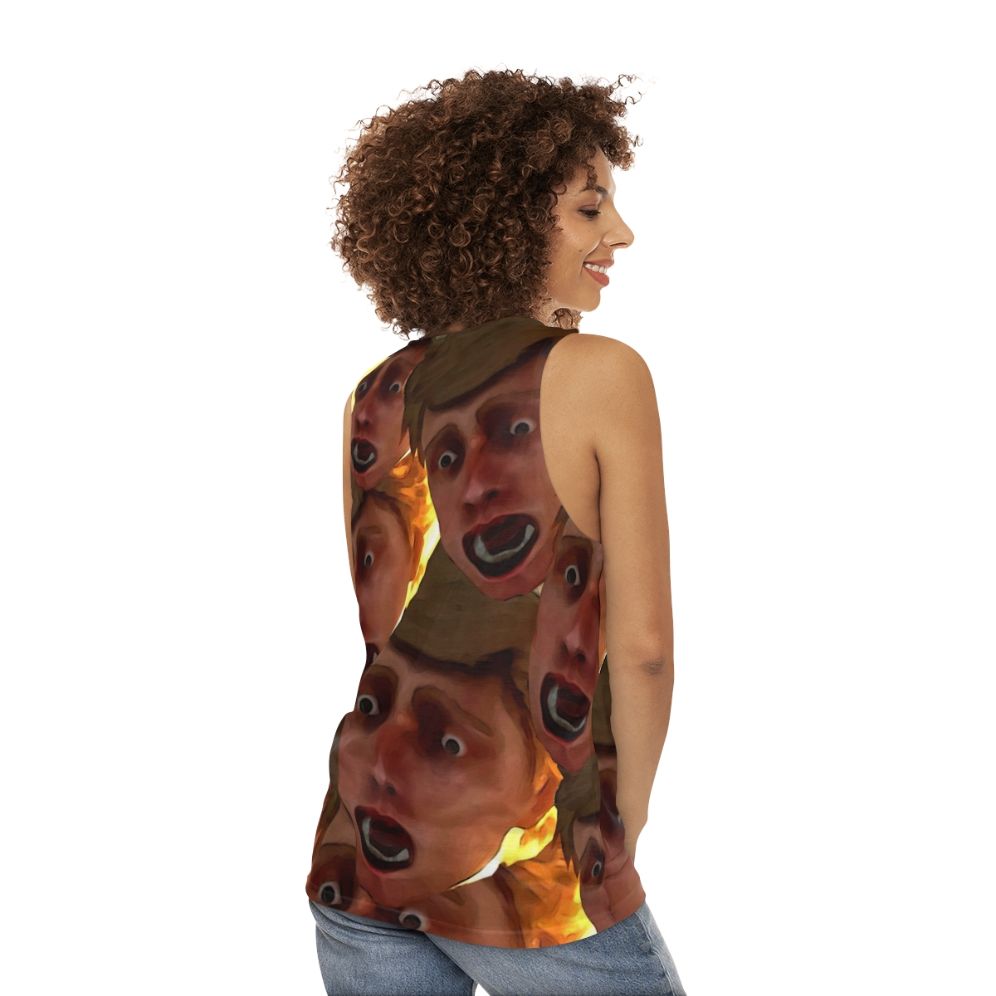 Scared Chad unisex tank top design - women back