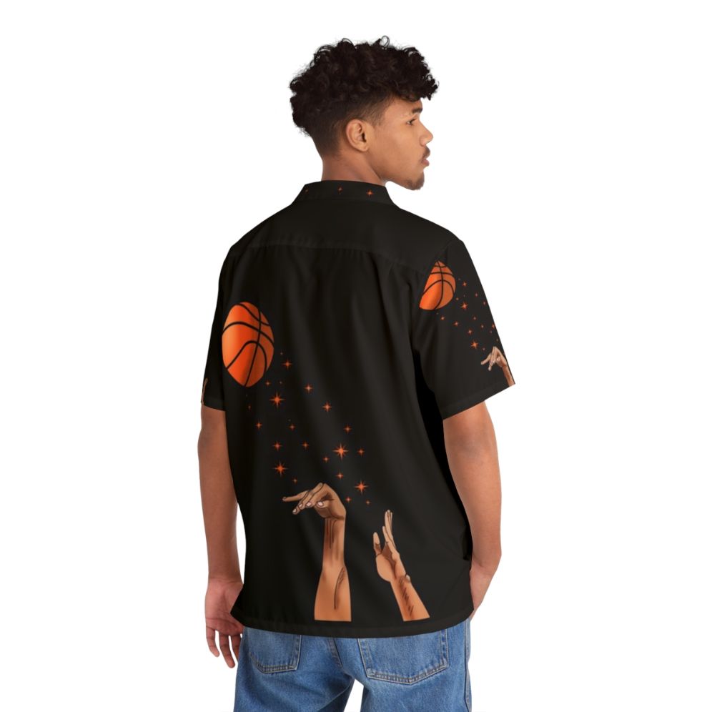 3 Point Basketball Hawaiian Shirt - Flat lay