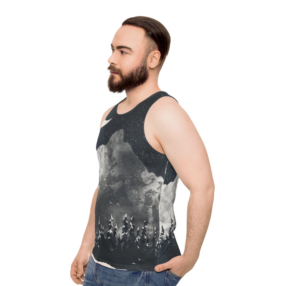 Winter Wolf Nature Inspired Unisex Tank Top - men side