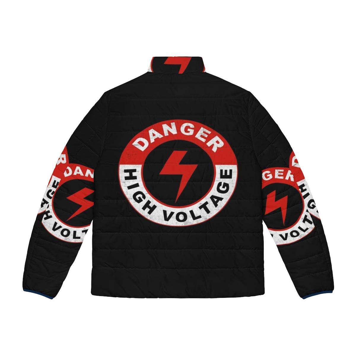 Danger High Voltage Puffer Jacket with Electric Six inspired design - Back