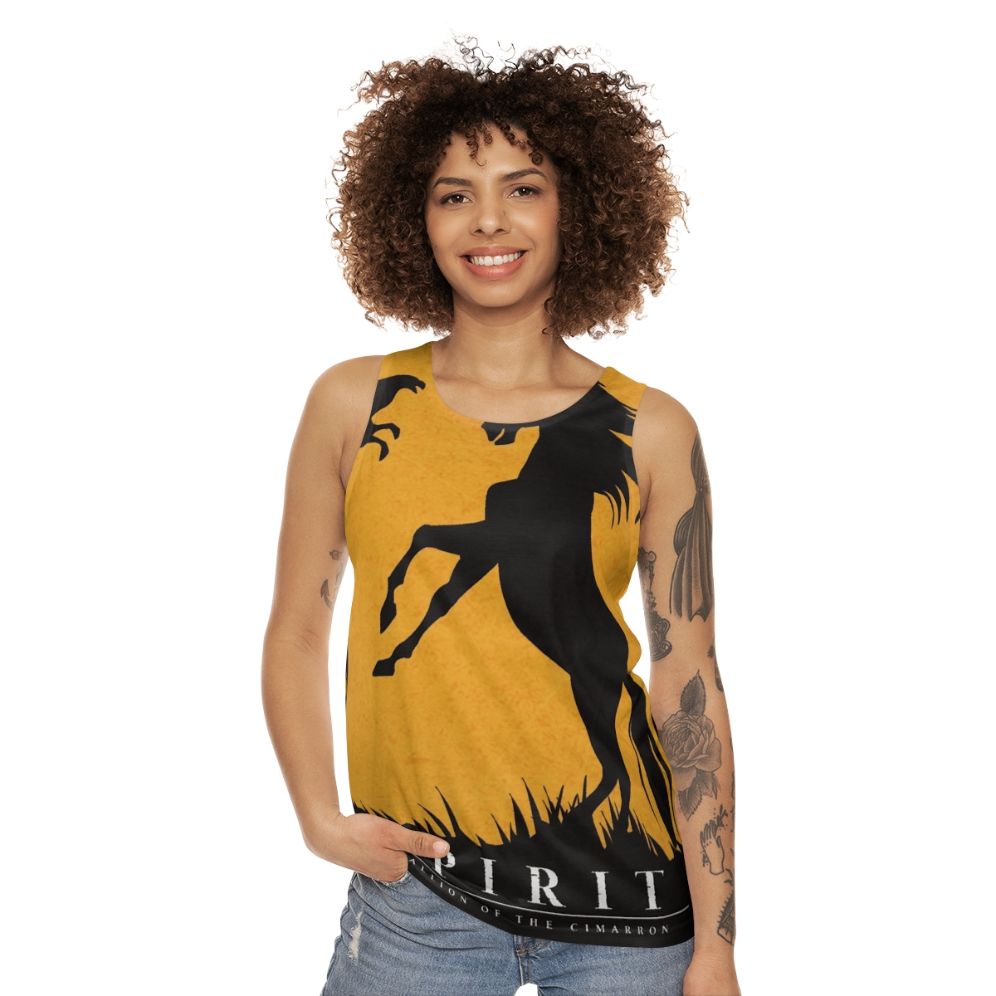 Minimalist Spirit Stallion of the Cimarron Unisex Tank Top - women