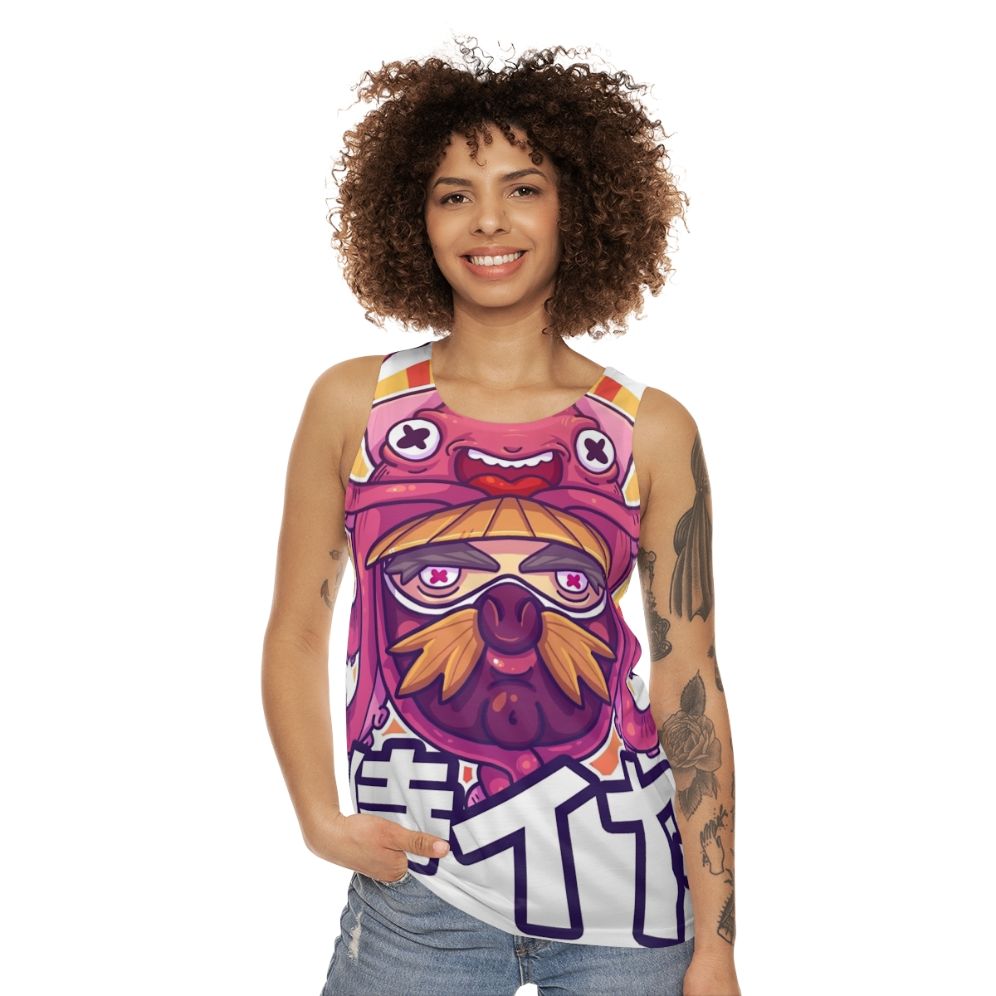 Samurai Squid Unisex Tank Top with Kawaii Design - women