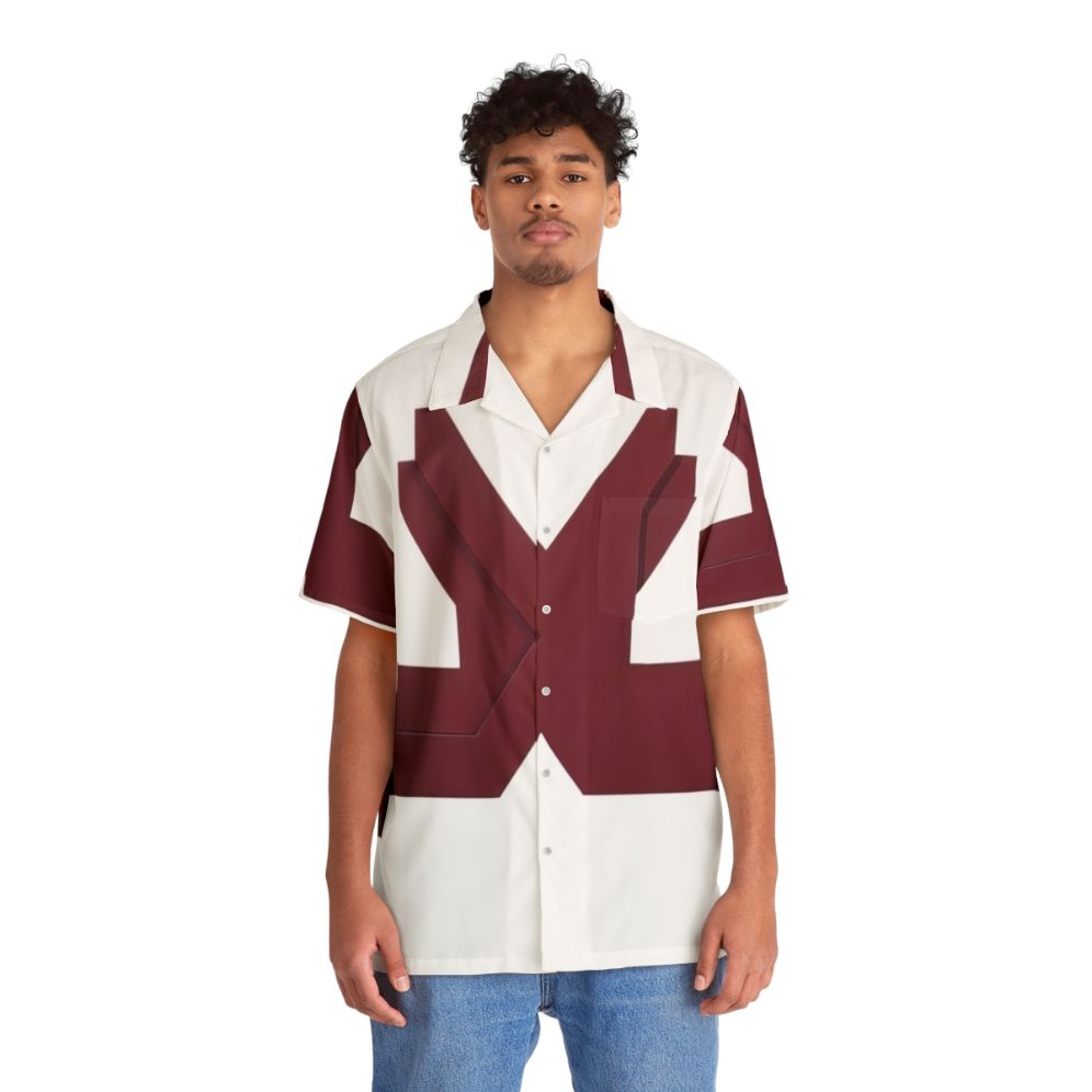 Thomas Downing abstract Hawaiian shirt with vibrant colors and geometric patterns - People Front