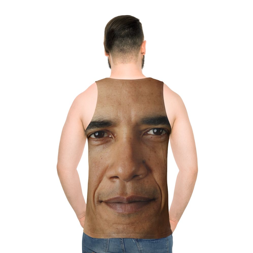 Obama Face Unisex Tank Top - men back