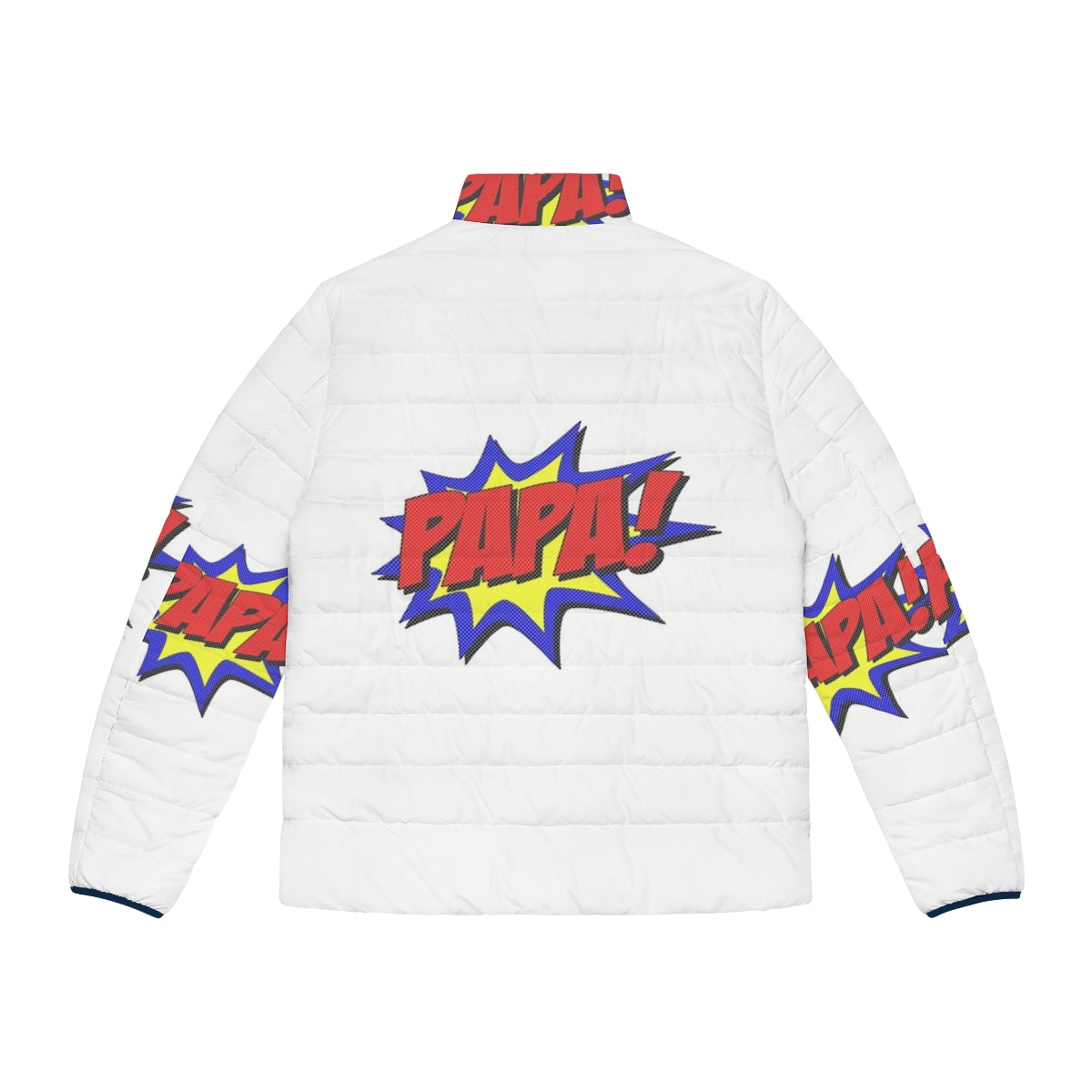 Superhero Papa Puffer Jacket - Stylish and Cozy Superhero Dad Outfit - Back