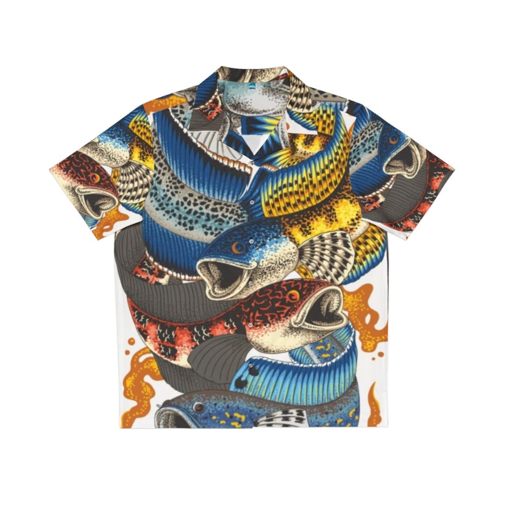 Channa Fire Ice Hawaiian Koi Fish Shirt