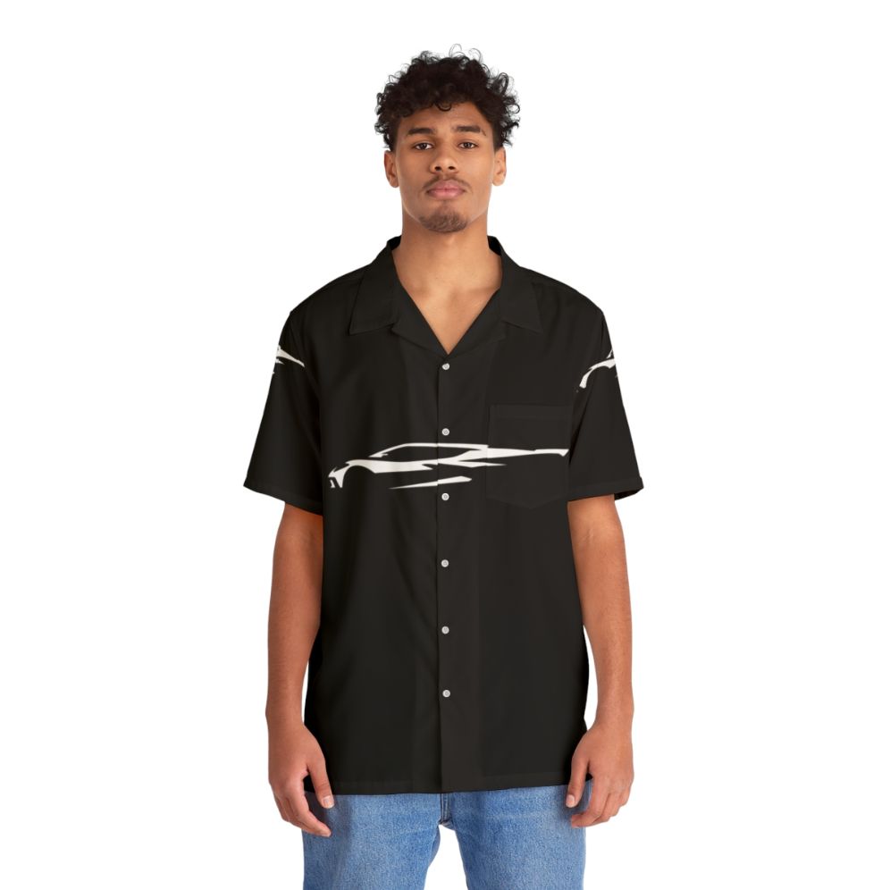 Chevrolet Corvette C8 Silhouette Hawaiian Shirt - People Front