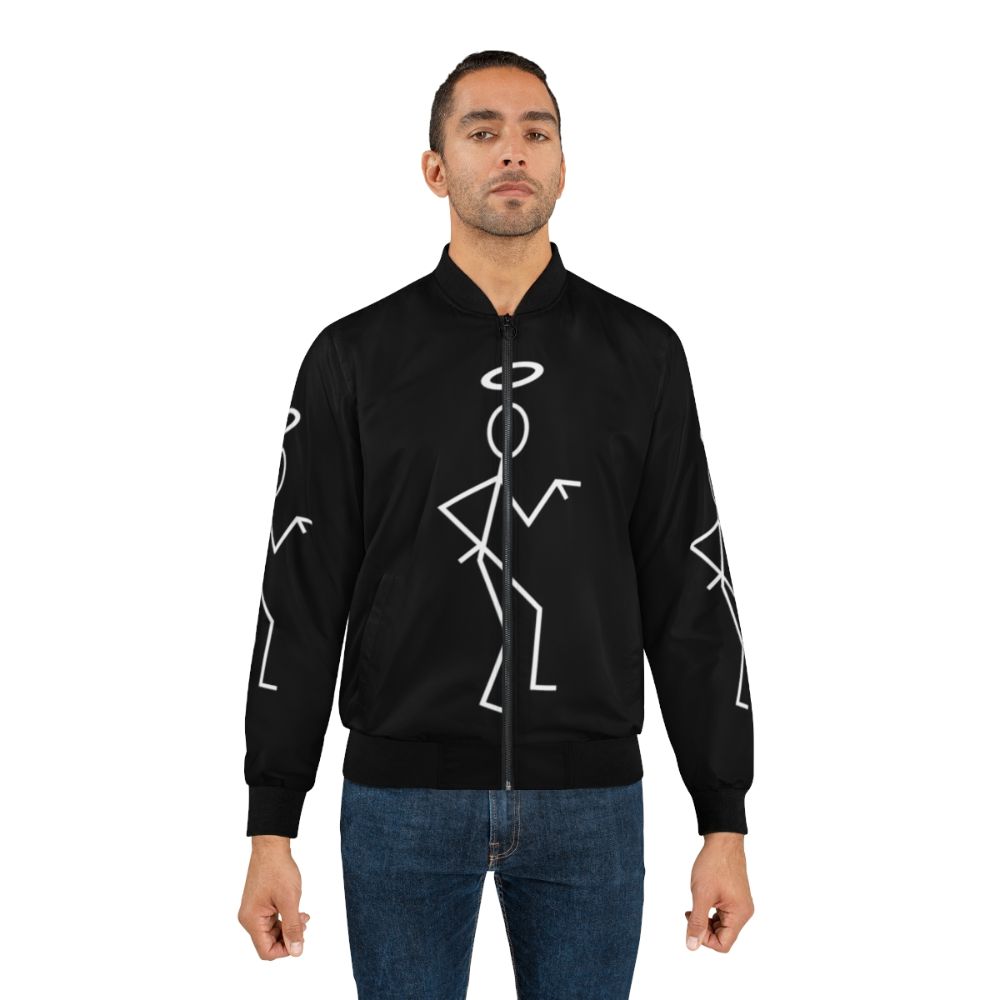 The Saint Stick Figure (White) Bomber Jacket - Lifestyle