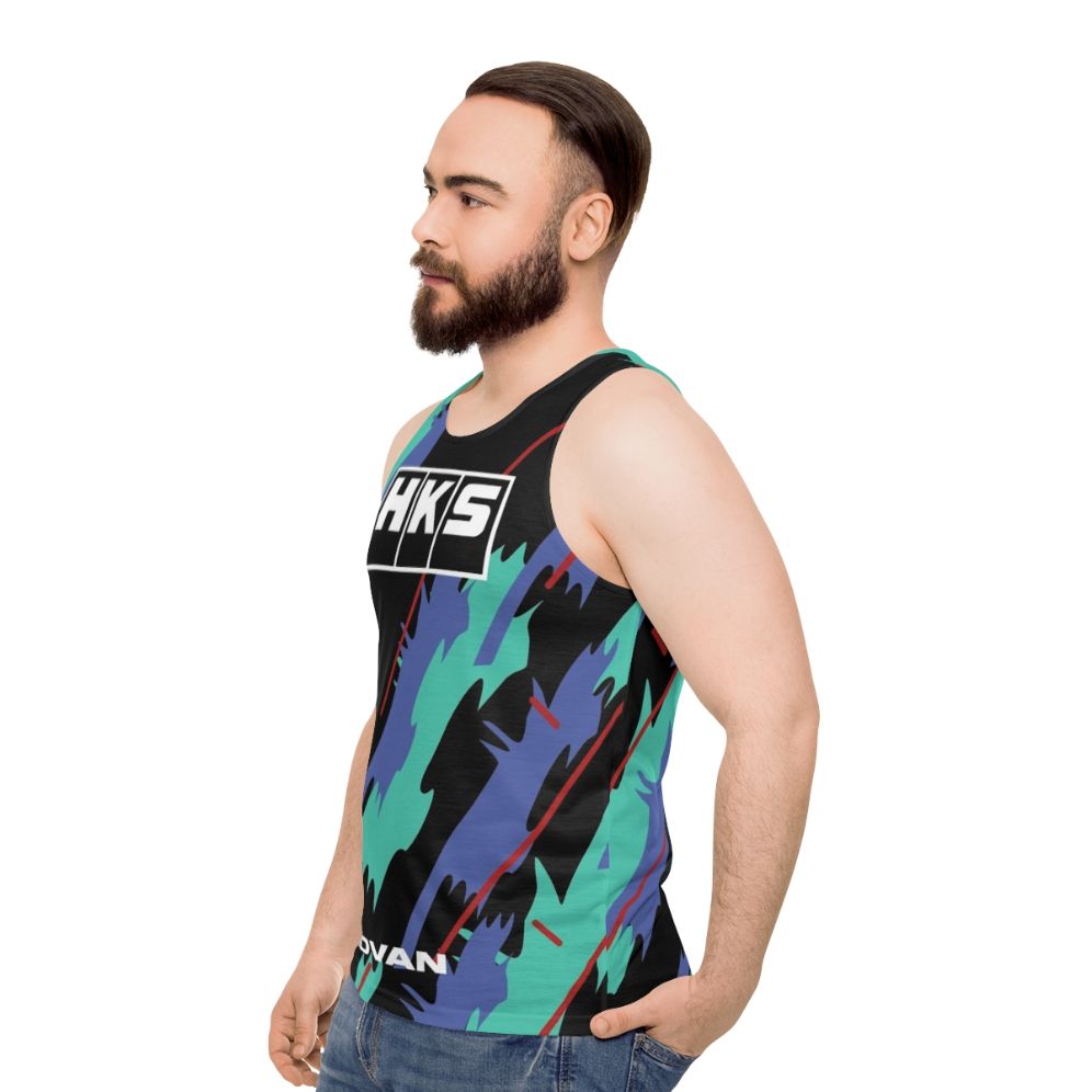 HKS Super Oil Retro Livery Unisex Tank Top - men side