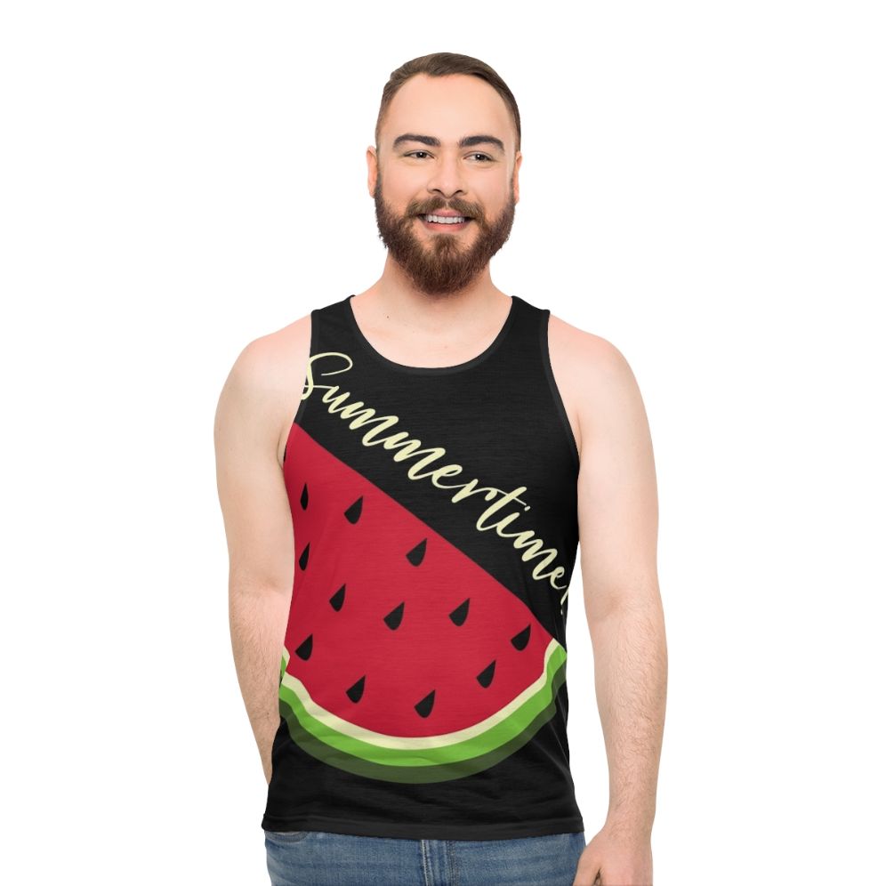 Watermelon Print Unisex Tank Top - men