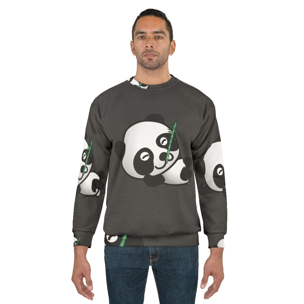 Panda Sweatshirt with Colorful and Abstract Animal Art Design - men