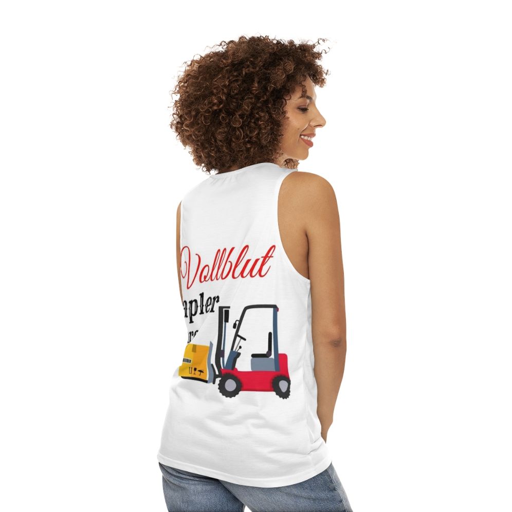 Forklift driver unisex tank top - women back