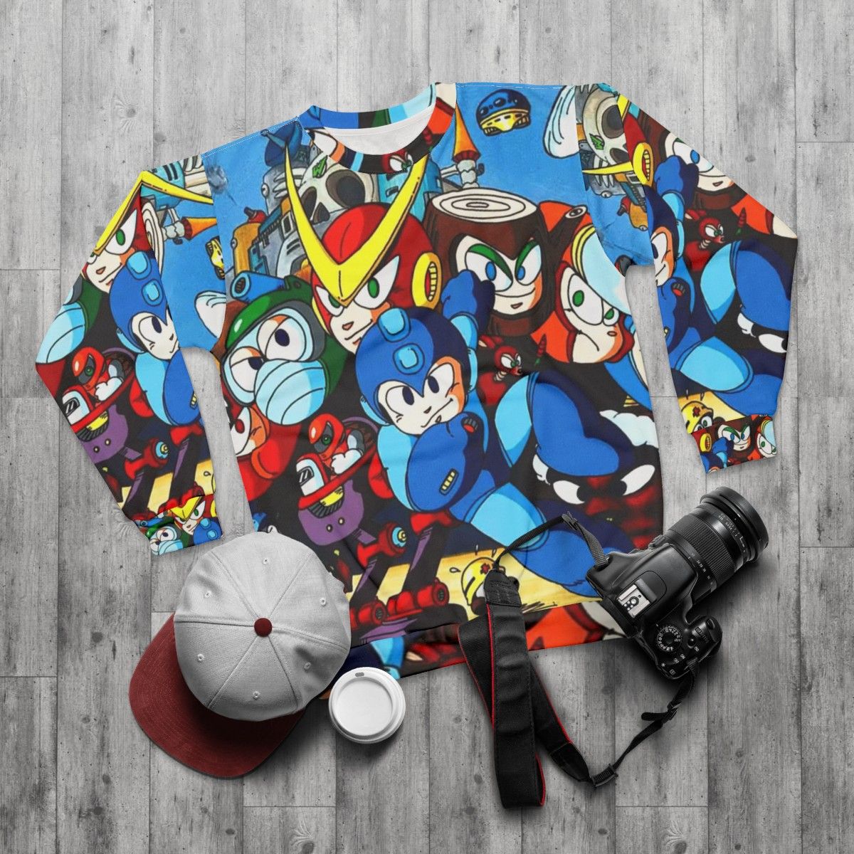 Mega Man 2 Art Sweatshirt - flat lay