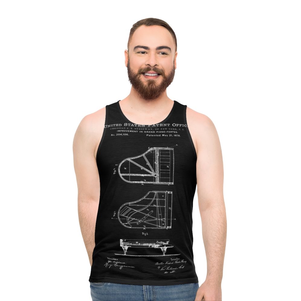 Steinway piano patent white unisex tank top - men