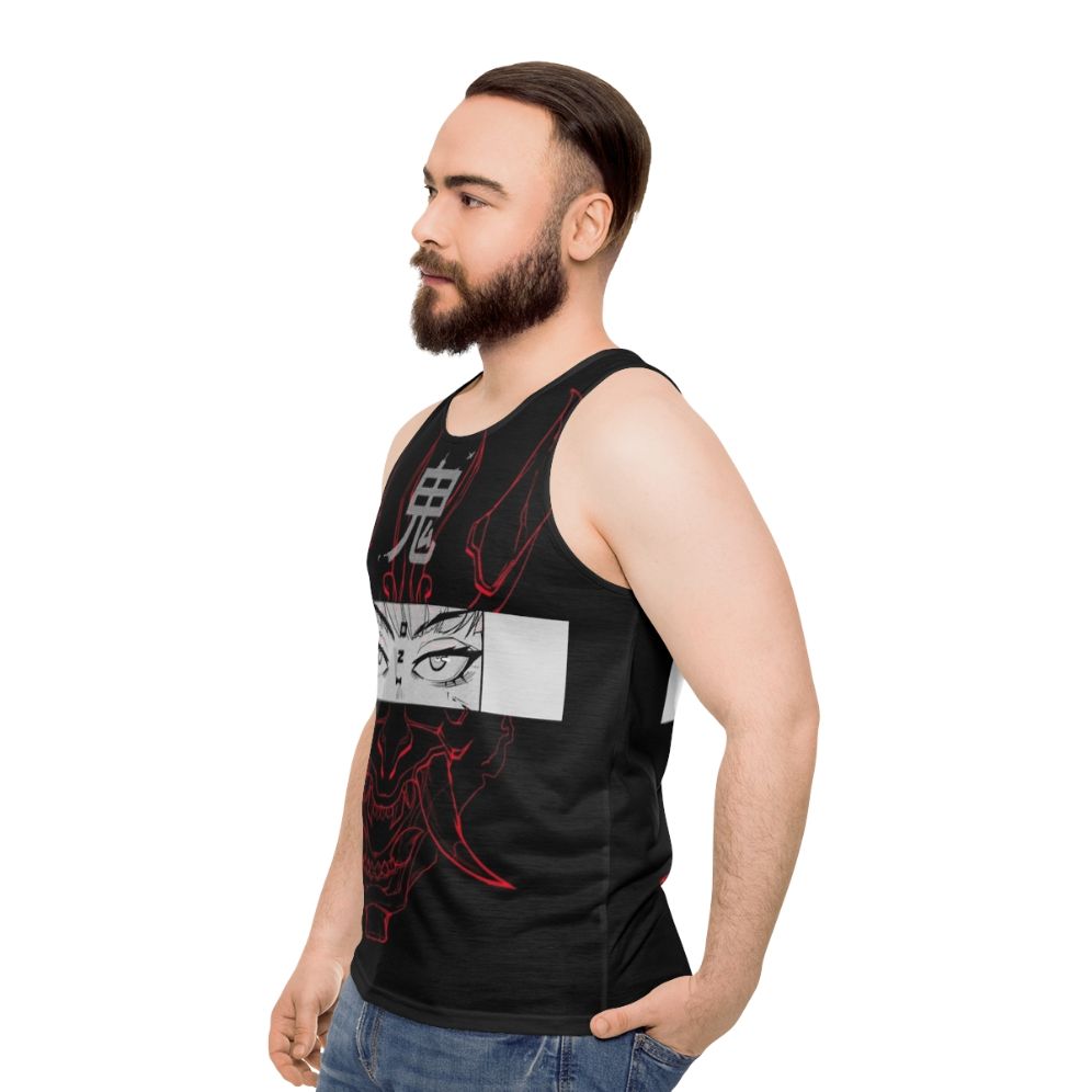 Oni Japanese Cyberpunk Unisex Tank Top - men side