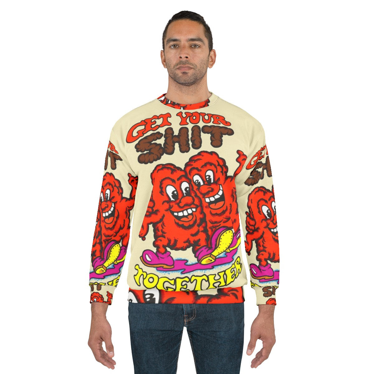 Vintage-style sweatshirt with "Get Your Shit Together" message - men