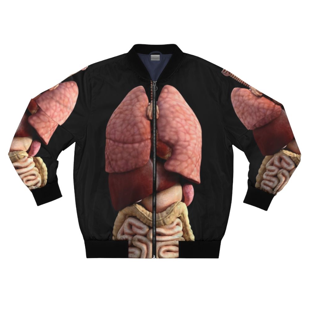 3D illustration of human internal organs on a bomber jacket