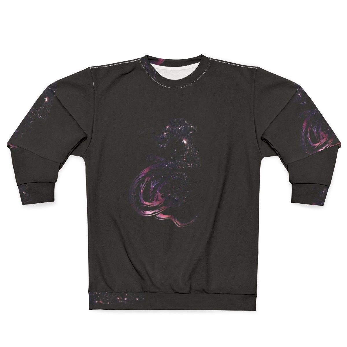 Cosmic dragon sweatshirt featuring a mythological creature design