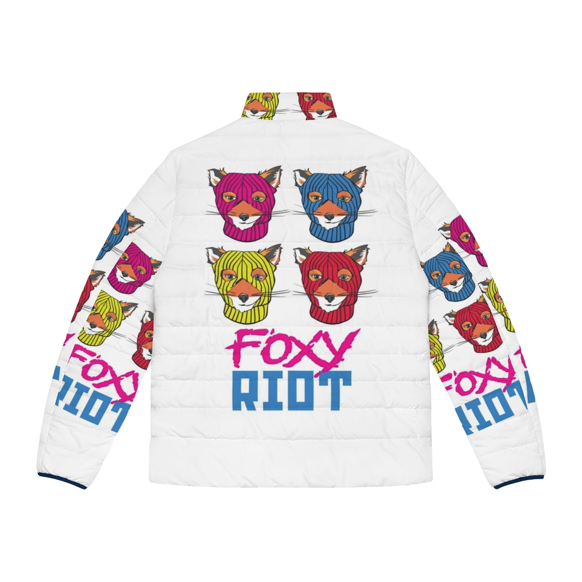 Foxy Riot Puffer Jacket - Stylish and Durable Puffer Jacket with Punk Design - Back