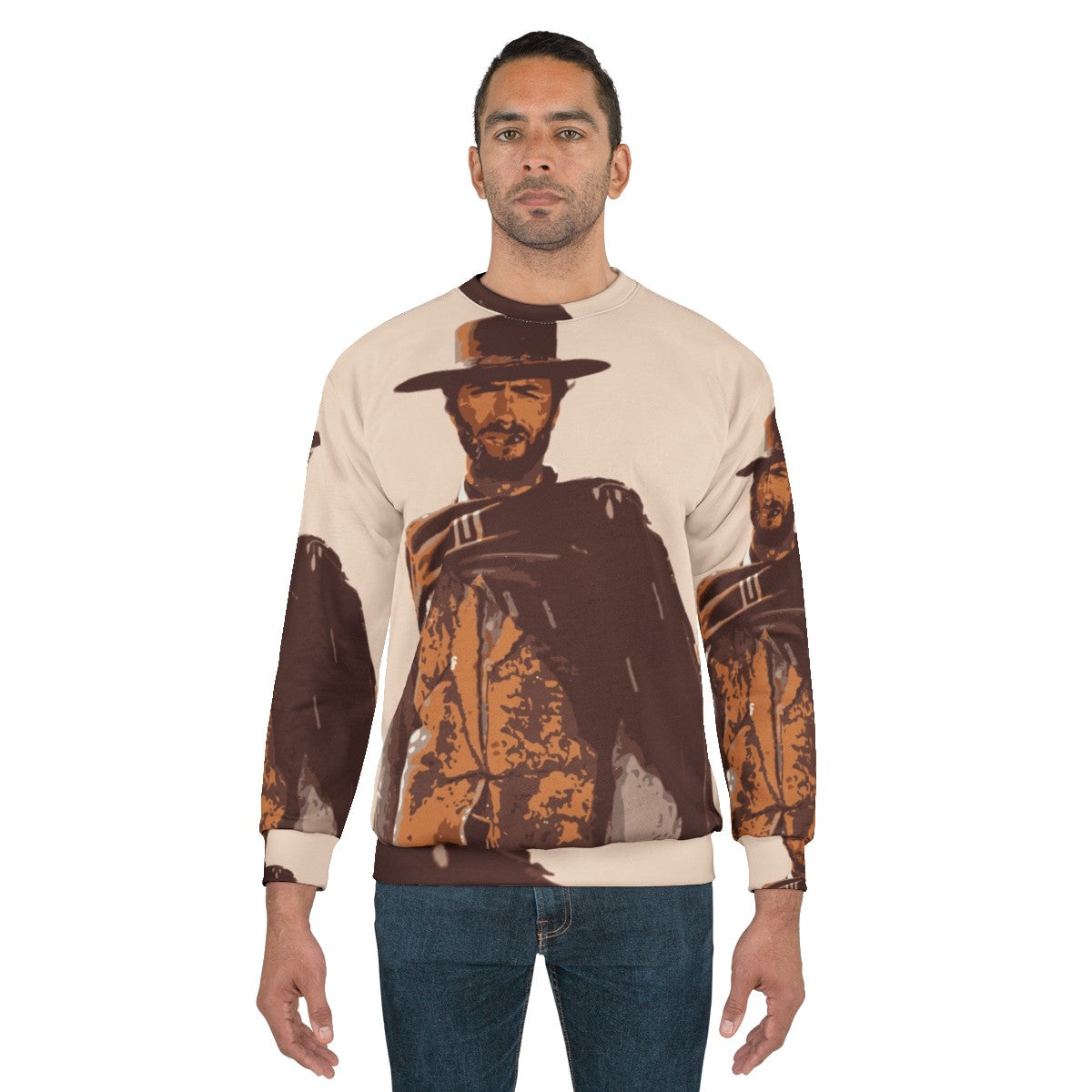 Clint Eastwood Sweatshirt, Iconic Actor Wearing Cowboy Hat - men