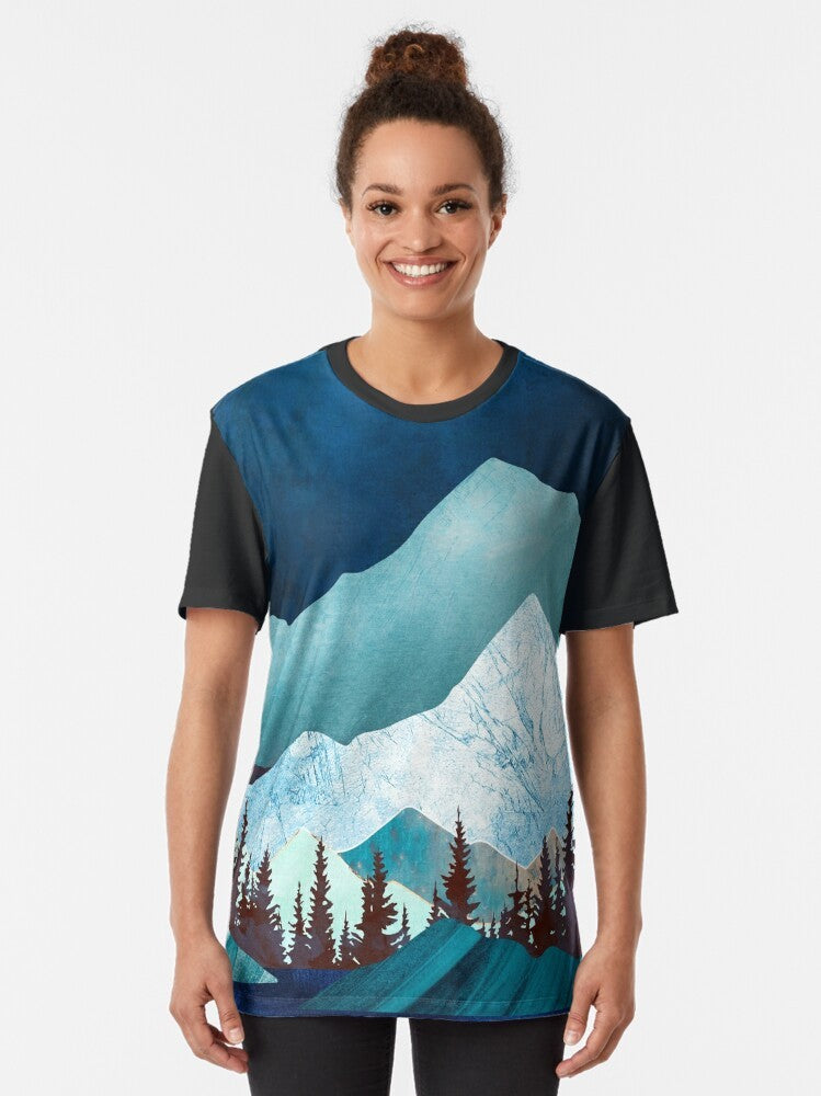 Celestial Moon Bay graphic t-shirt with nature and abstract design - Women