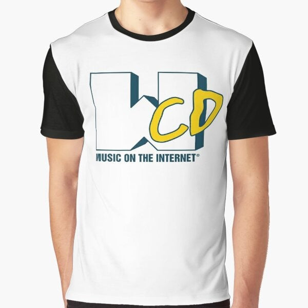 Music on the Internet Graphic T-Shirt featuring a light logo design