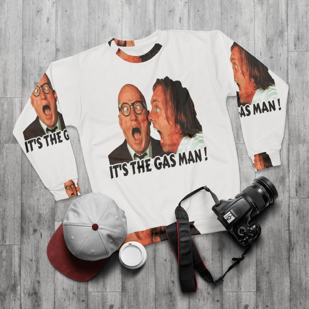 Bottom Ritchie and Eddie 'It's The Gas Man' Funny Sweatshirt - flat lay