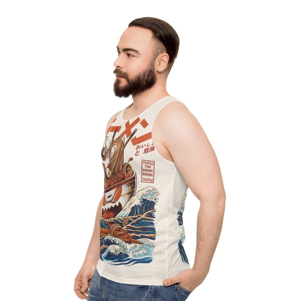 Retro anime kaiju monster food illustration unisex tank top - men side