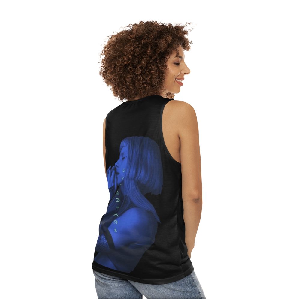 Unisex tank top with nature-inspired 'The Seed' design by Aurora Aksnes - women back