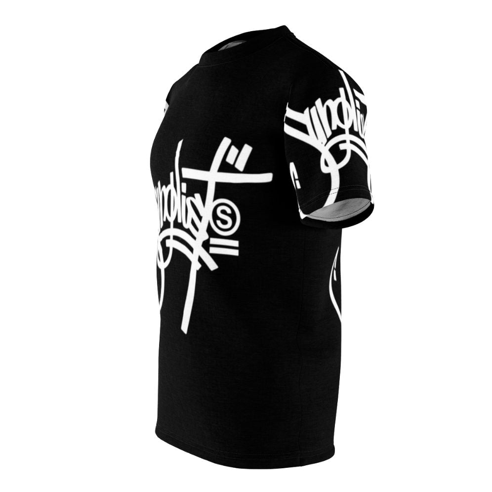 Urban jungle beats AOP t-shirt with a white script design - men left