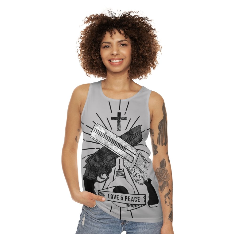 Trigun "Love and Peace" Anime Unisex Tank Top - women