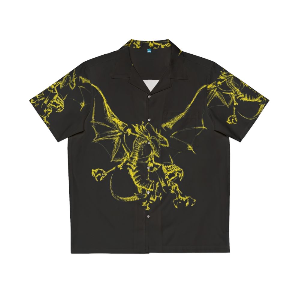 Yellow mystic lightning dragon Hawaiian shirt