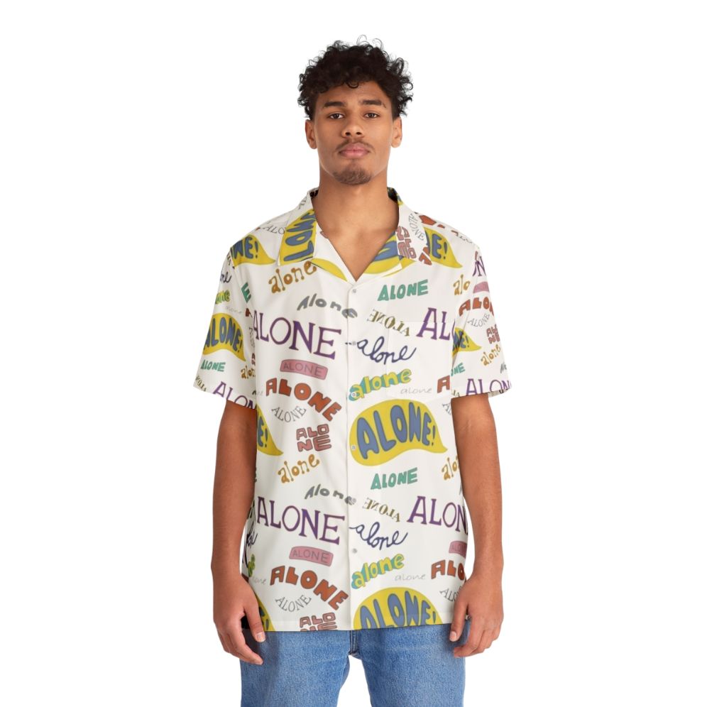 Alone Hawaiian Shirt featuring Spongebob and Squidward meme design - Lifestyle