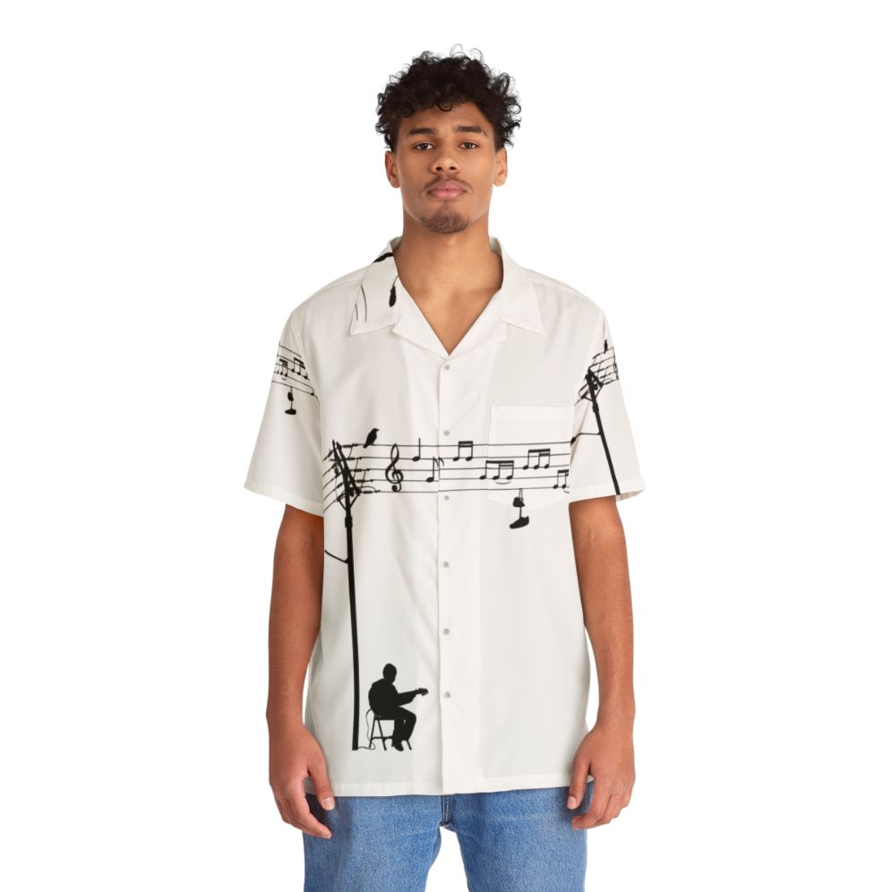 Wired Sound Hawaiian Shirt featuring a retro musical instrument design - People Front