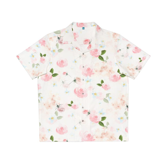 Blush Watercolor Florals Botanical Garden Hawaiian Shirt