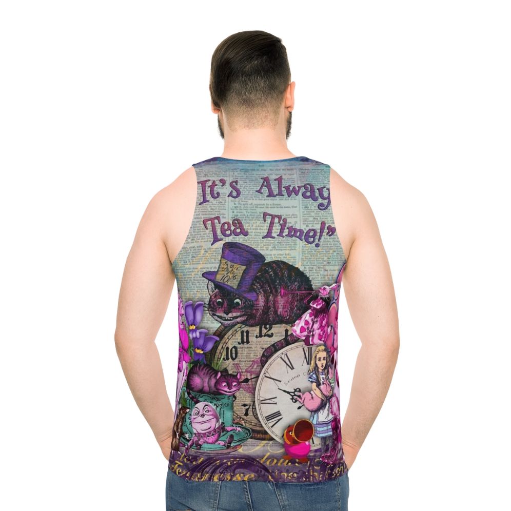 Vintage Alice in Wonderland Unisex Tank Top - men back