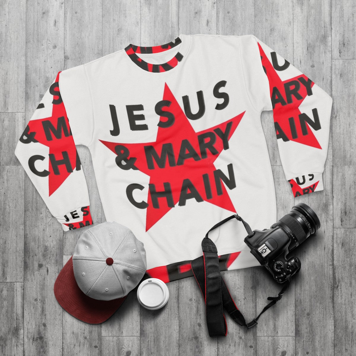 The Jesus and Mary Chain Logo Punk Rock Sweatshirt - flat lay