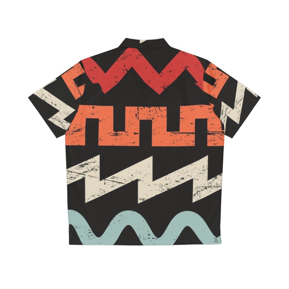 Retro synth waveforms Hawaiian shirt - Back