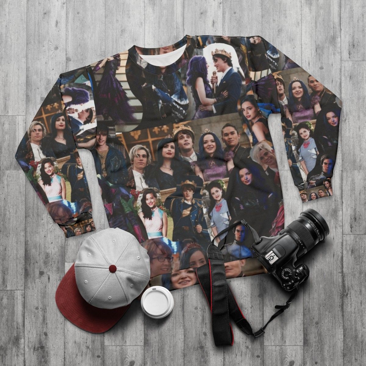 Descendants Disney Collage Sweatshirt - flat lay