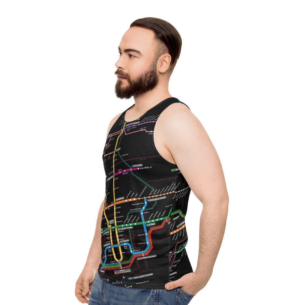 Toronto Rapid Transit 2030 Map Unisex Tank Top - men side