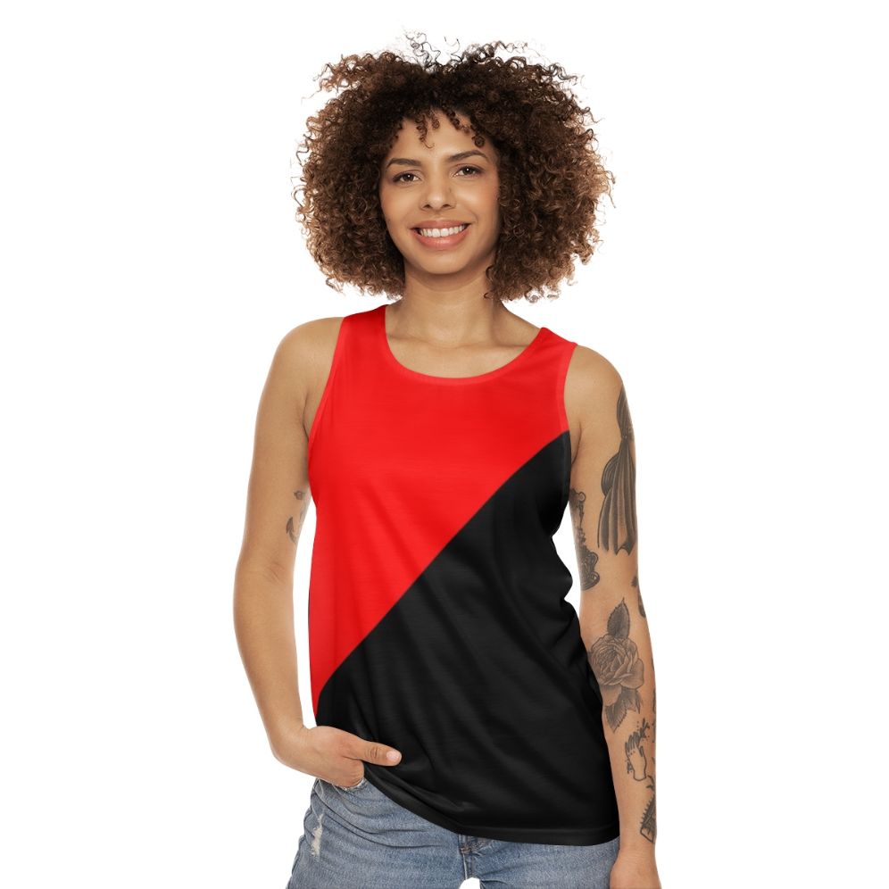 Anarcho-communism revolutionary flag unisex tank top - women