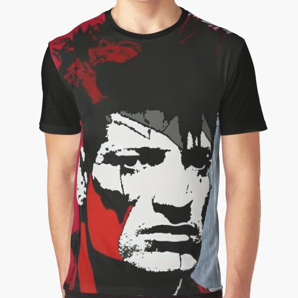 Herman Brood, a renowned Dutch music artist, graphic t-shirt design