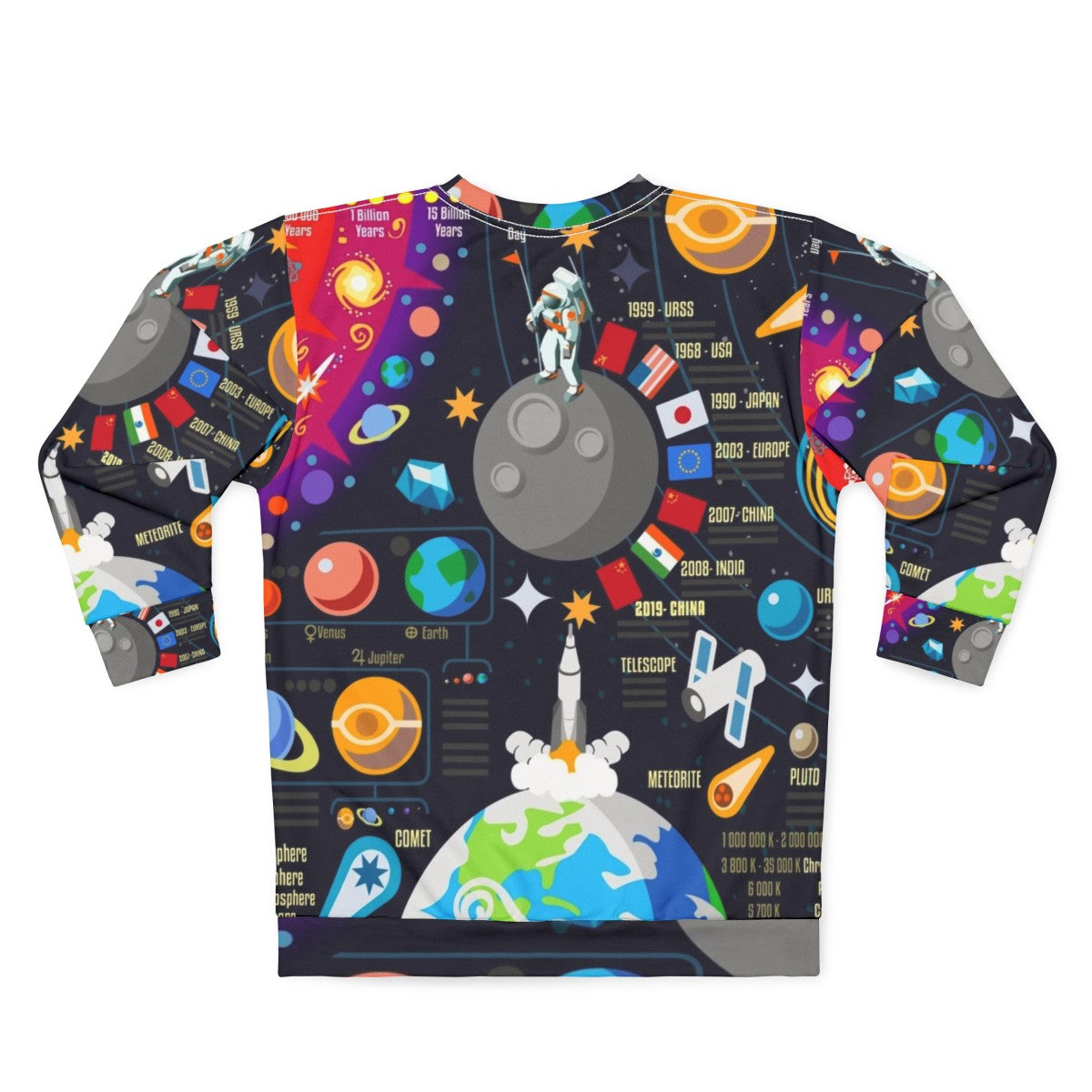 Space Universe Infographics Big Bang Sweatshirt - Back