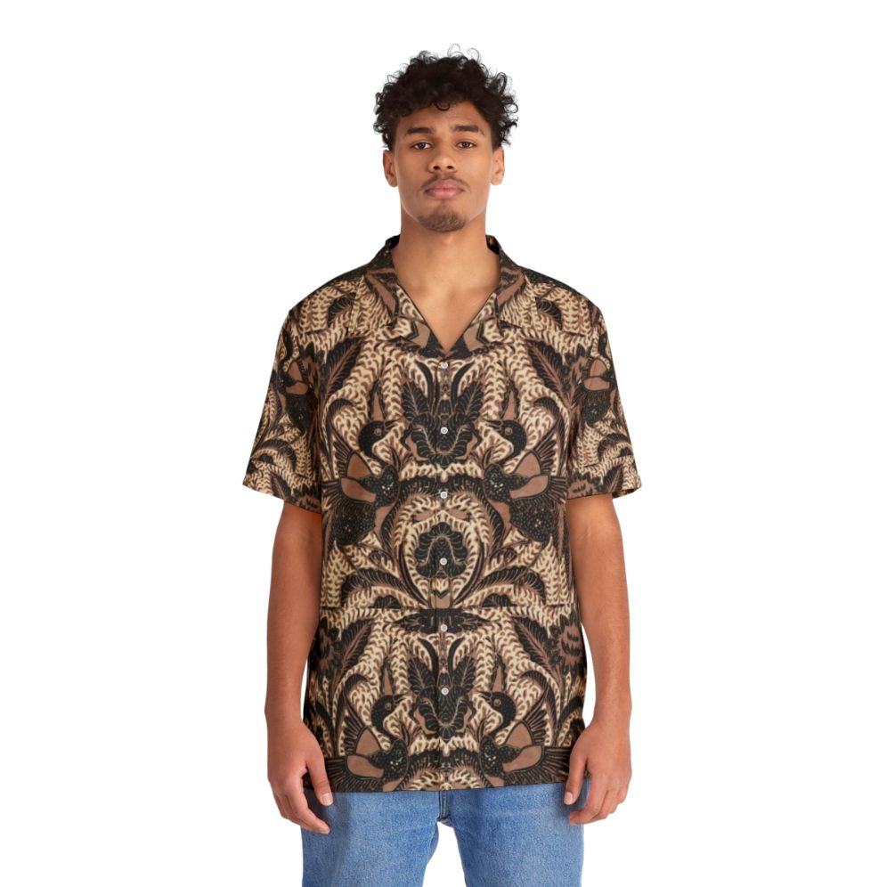 Batik 005 Hawaiian Shirt with Bird and Flower Design - People Front