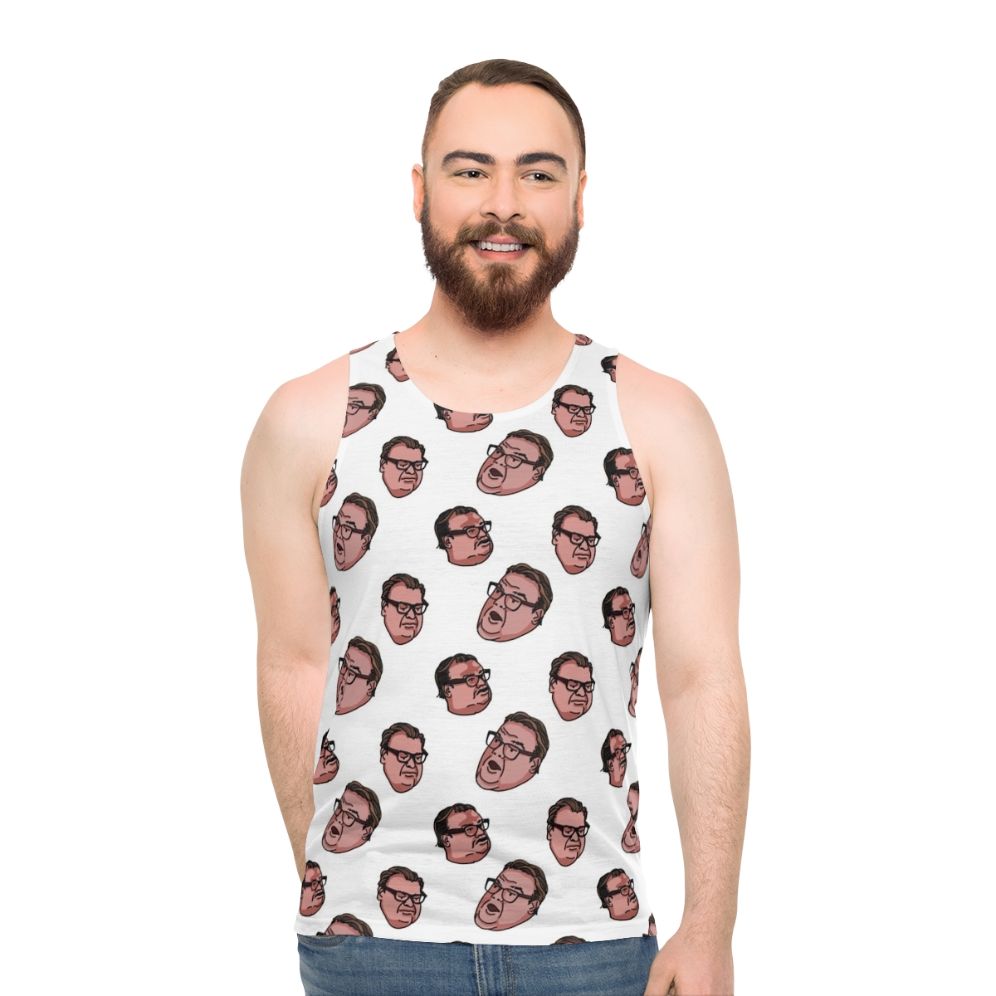 "Matt Foley Unisex Tank Top featuring the iconic Saturday Night Live character" - men