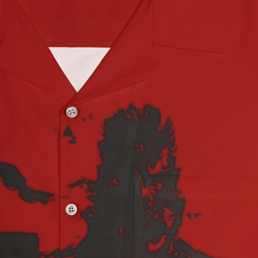 Big Boss MGS3 Red Black Hawaiian Shirt - Detail