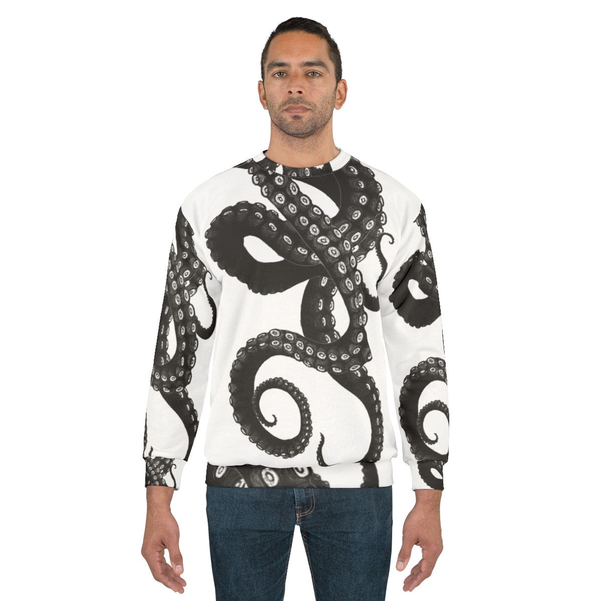 Kraken sweatshirt with tentacles for a spooky sea creature look - men