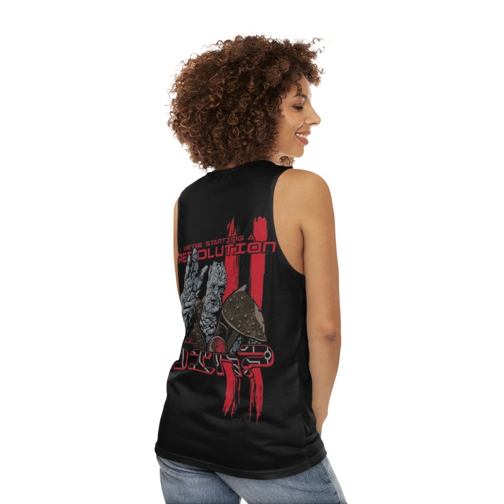 Unisex 'We're Revolting' Tank Top inspired by Marvel's 'Thor: Ragnarok' - women back