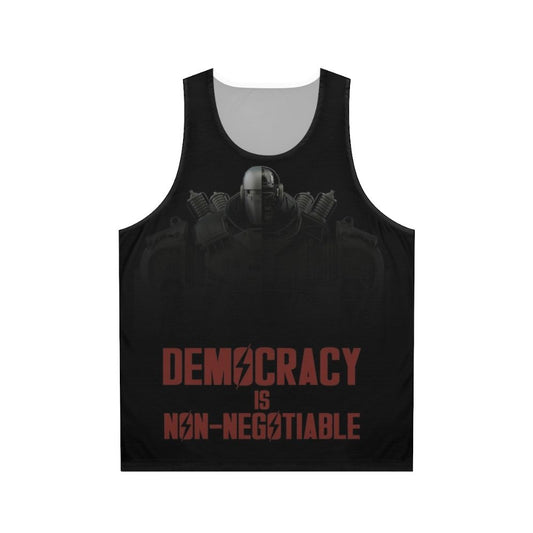 Liberty Prime Democracy Is Non-Negotiable Unisex Tank Top